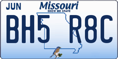 MO license plate BH5R8C