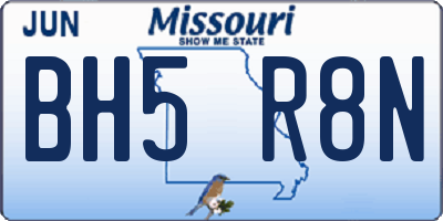 MO license plate BH5R8N