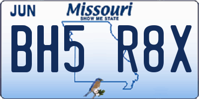 MO license plate BH5R8X