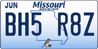 MO license plate BH5R8Z