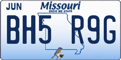 MO license plate BH5R9G
