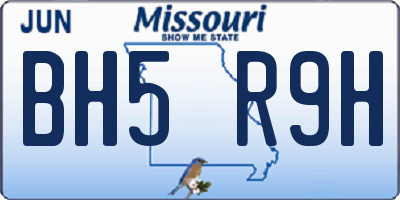 MO license plate BH5R9H