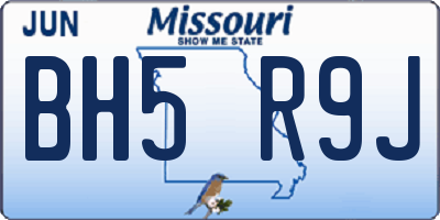MO license plate BH5R9J