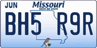 MO license plate BH5R9R