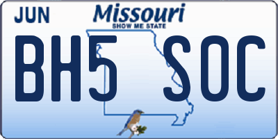 MO license plate BH5S0C