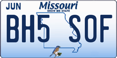 MO license plate BH5S0F