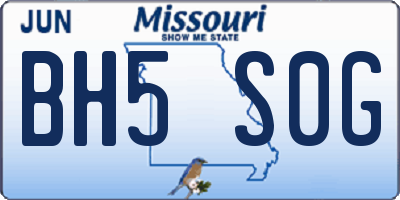 MO license plate BH5S0G