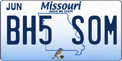 MO license plate BH5S0M