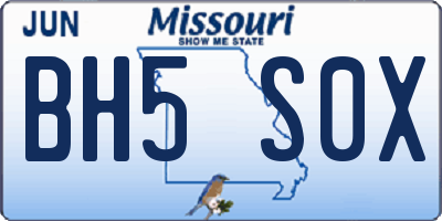 MO license plate BH5S0X
