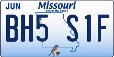MO license plate BH5S1F