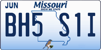 MO license plate BH5S1I