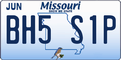MO license plate BH5S1P