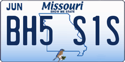 MO license plate BH5S1S
