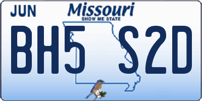 MO license plate BH5S2D