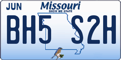 MO license plate BH5S2H