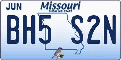 MO license plate BH5S2N