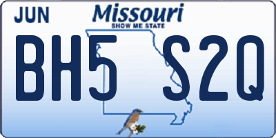 MO license plate BH5S2Q