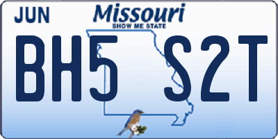 MO license plate BH5S2T