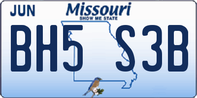 MO license plate BH5S3B