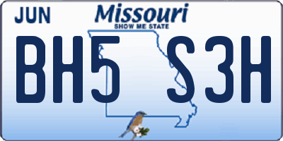 MO license plate BH5S3H