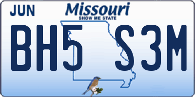 MO license plate BH5S3M