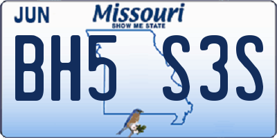 MO license plate BH5S3S