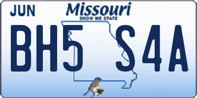 MO license plate BH5S4A