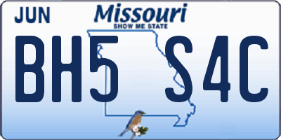 MO license plate BH5S4C