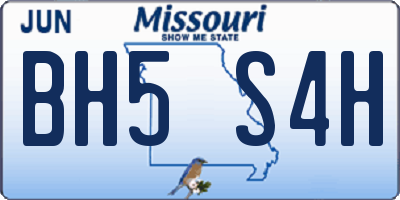 MO license plate BH5S4H