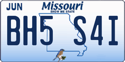 MO license plate BH5S4I