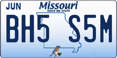 MO license plate BH5S5M