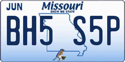 MO license plate BH5S5P