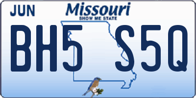 MO license plate BH5S5Q