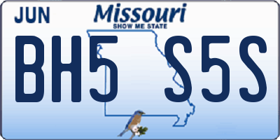 MO license plate BH5S5S