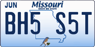 MO license plate BH5S5T