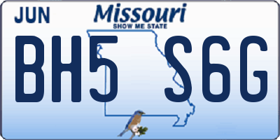 MO license plate BH5S6G