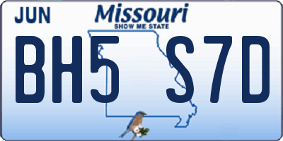 MO license plate BH5S7D