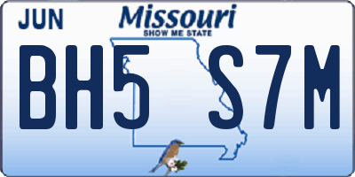 MO license plate BH5S7M