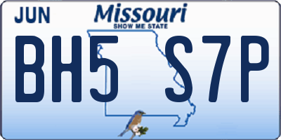 MO license plate BH5S7P