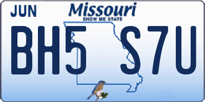 MO license plate BH5S7U