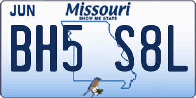 MO license plate BH5S8L