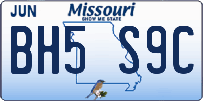 MO license plate BH5S9C