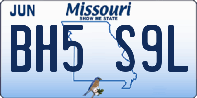 MO license plate BH5S9L