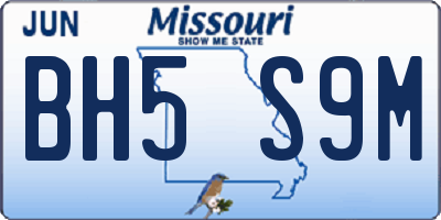 MO license plate BH5S9M