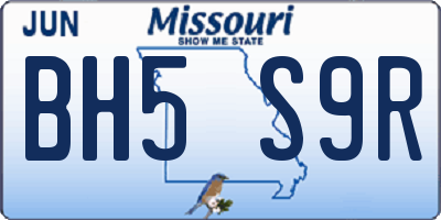 MO license plate BH5S9R