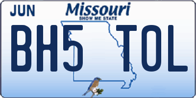 MO license plate BH5T0L