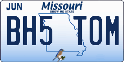 MO license plate BH5T0M