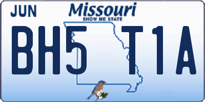 MO license plate BH5T1A