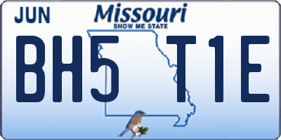 MO license plate BH5T1E