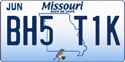 MO license plate BH5T1K